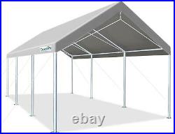 Quictent Gray 10x20ft Heavy Duty Carport Car Boat Shelter Outdoor Canopy Garage