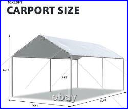 Quictent Gray Heavy Duty 10'X20' Carport Boat Cover Canopy Car Shelter Storage