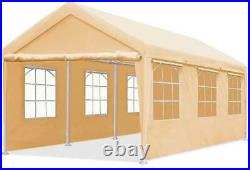 Quictent Outdoor Carport 10x20ft Heavy Duty Car Shelter Canopy Garage With Windows