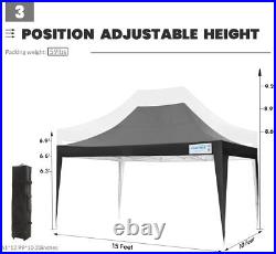 Quictent Outdoor Pop Up Canopy Tent Instant Folding Gazebo with Sidewall 10'x15