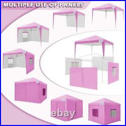 Quictent Pink 8x8 EZ Pop Up Canopy Tent Outdoor Commercial Gazebo With 4 Sidewalls