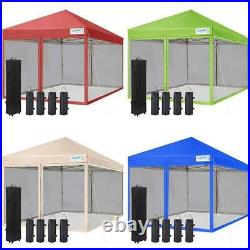 Quictent Pop Up Canopy 10'X10' Party Wedding Tent Mesh Patio Gazebo With Sandbags