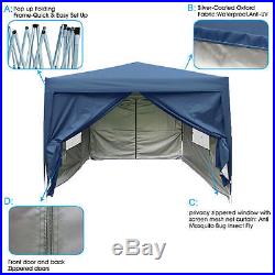 Quictent Privacy 10'X10' Blue Screen Curtain EZ Pop Up Party Tent Canopy Gazebo