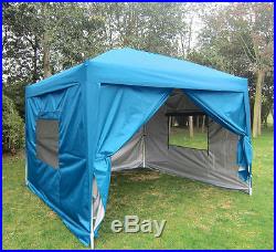 Quictent Privacy 10'X10'Screen Curtain Pop Up Tent Canopy Gazebo Blue Waterproof