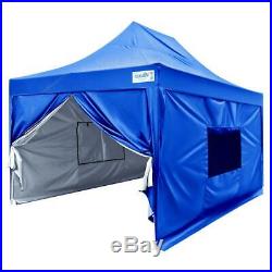 Quictent Privacy 10x15 ft Ez Pop up Canopy Tent with Sidewalls Waterproof Blue