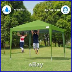 Quictent Privacy 8X8 EZ Pop Up Canopy Tent Folding Canopy with Sidewalls Green