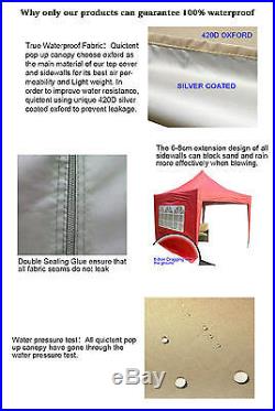 Quictent Silvox 10x10'EZ Pop Up Canopy Gazebo Party Tent Beige 100% Waterproof