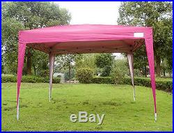 Quictent Silvox 10x10'EZ Pop Up Canopy Gazebo Party Tent Pink 100% Waterproof