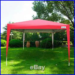 Quictent Silvox 8'x8'EZ Pop Up Canopy Gazebo Party Tent Red 100% Waterproof