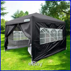 Quictent Silvox Waterproof 10x10'EZ Pop Up Canopy Gazebo Party Tent Black