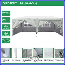 Quictent Silvox Waterproof 10x20'EZ Pop Up Canopy Gazebo Party Tent Silver