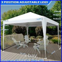 Quictent White 8'x8' Outdoor Pop Up Canopy Party Folding Patio Gazebo Tent Shade