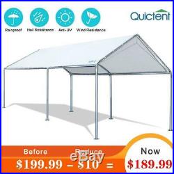 Quictent White Heavy Duty 10x20 Carport Garage Outdoor Portable Car Tent Shelter