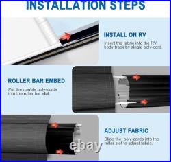 RV Awning Fabric Replacement(14'2 Fabric) Heavy Duty 18.5Oz Vinyl Camper Awning