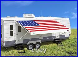 RV Awning Fabric Replacement Camper Trailer Heavy Vinyl USA Flag