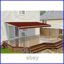 Red Patio Awning Canopy Retractable Deck Door Outdoor Sun Shade Shelter 13 x 10