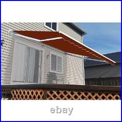 Red Patio Awning Canopy Retractable Deck Door Outdoor Sun Shade Shelter 13 x 10
