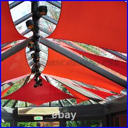 Red Waterproof Sun Shade Sail Rectangle Awning Top Canopy Custom Size 5' -24' FT