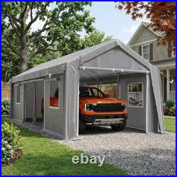 Reinforced Poles & PE Canopy, Extra La20'X10'x11' Windproof Carport Heavy Duty