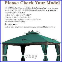Replacement Canopy 10x12FT Gazebo Waterproof UV-Protection Polyester Fabric New