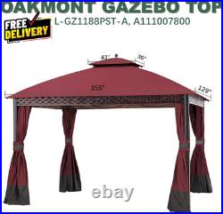 Replacement Canopy Cover for 10x12 Oakmont Pinehurst Gazebo Burgundy