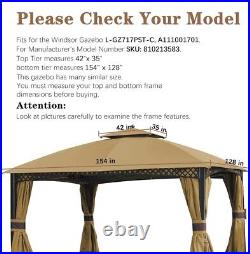 Replacement Canopy Cover for Windsor Gazebo L-GZ717PST-C, 810213583, (Beige)