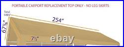 Replacement Top for 10X20 Carport Canopy, Tan Top Only Replacement Top for 10X20 Carport Canopy, Tan Top Only