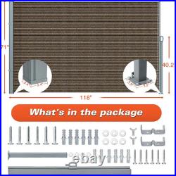 Retractable 71'' X 118'' Side Awning Waterproof Outdoor Privacy Screen (Mocha)