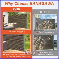 Retractable 71'' X 118'' Side Awning Waterproof Outdoor Privacy Screen (Mocha)