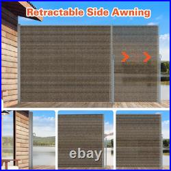 Retractable 71'' X 118'' Side Awning Waterproof Outdoor Privacy Screen (Mocha)