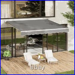 Retractable Awning 10'x8' Outdoor Manual Awnings for Patio Sun Shade Shelter