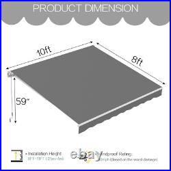 Retractable Awning 10'x8' Outdoor Manual Awnings for Patio Sun Shade Shelter