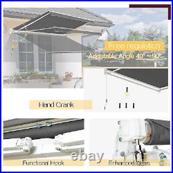 Retractable Awning 10'x8' Outdoor Manual Awnings for Patio Sun Shade Shelter