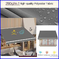 Retractable Awning 10'x8' Outdoor Manual Awnings for Patio Sun Shade Shelter