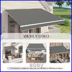 Retractable Awning 10'x8' Outdoor Manual Awnings for Patio Sun Shade Shelter