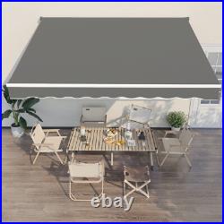 Retractable Awning 10'x8' Outdoor Manual Awnings for Patio Sun Shade Shelter