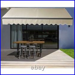 Retractable Awning 16x10 Electric Black Frame Ivory Color Patio Canopy Motorized