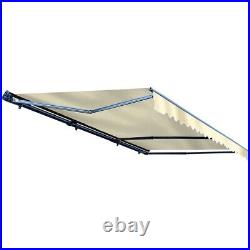 Retractable Awning 16x10 Motorized Half Cassette Patio Electric Canopy Ivory New