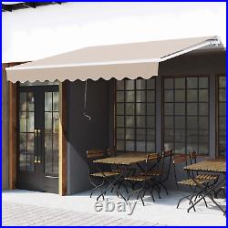 Retractable Awning 3x2m Beige Manual Canopy Waterproof Window Patio Sun Shade