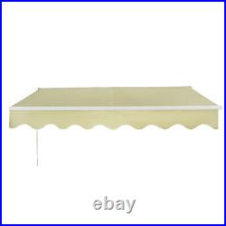 Retractable Awning Manual Aluminium Canopy Patio SunShade Shelter 3.5X2.5m Beige