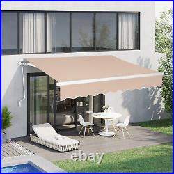 Retractable Awning, Outdoor Patio, Aluminum Alloy Bracket Polyester Cloth 38 Ft