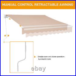 Retractable Awning, Outdoor Patio, Aluminum Alloy Bracket Polyester Cloth 38 Ft