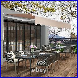 Retractable Awning, Outdoor Patio, Aluminum Alloy Bracket Polyester Cloth 38 Ft