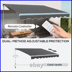 Retractable Electric Patio Awning Waterproof Sunshade for Deck Garden Outdoor