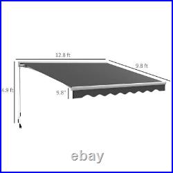 Retractable Electric Patio Awning Waterproof Sunshade for Deck Garden Outdoor