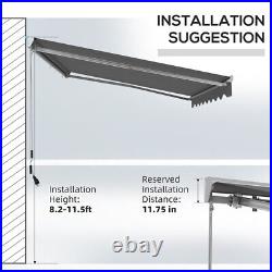 Retractable Electric Patio Awning Waterproof Sunshade for Deck Garden Outdoor