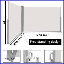 Retractable Folding Awning Privacy Screen Wall Post Mounted Outdoor Waterproof