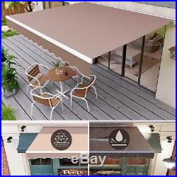 Retractable Manual Patio Awning Canopy Cover Deck Door Cafe Backyard Sun Shade