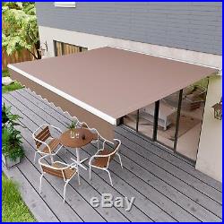 Retractable Manual Patio Awning Canopy Cover Deck Door Cafe Backyard Sun Shade