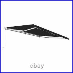 Retractable Patio Awning 13 X 10 Ft Deck Sunshade Canopy ALEKO Black Manual New
